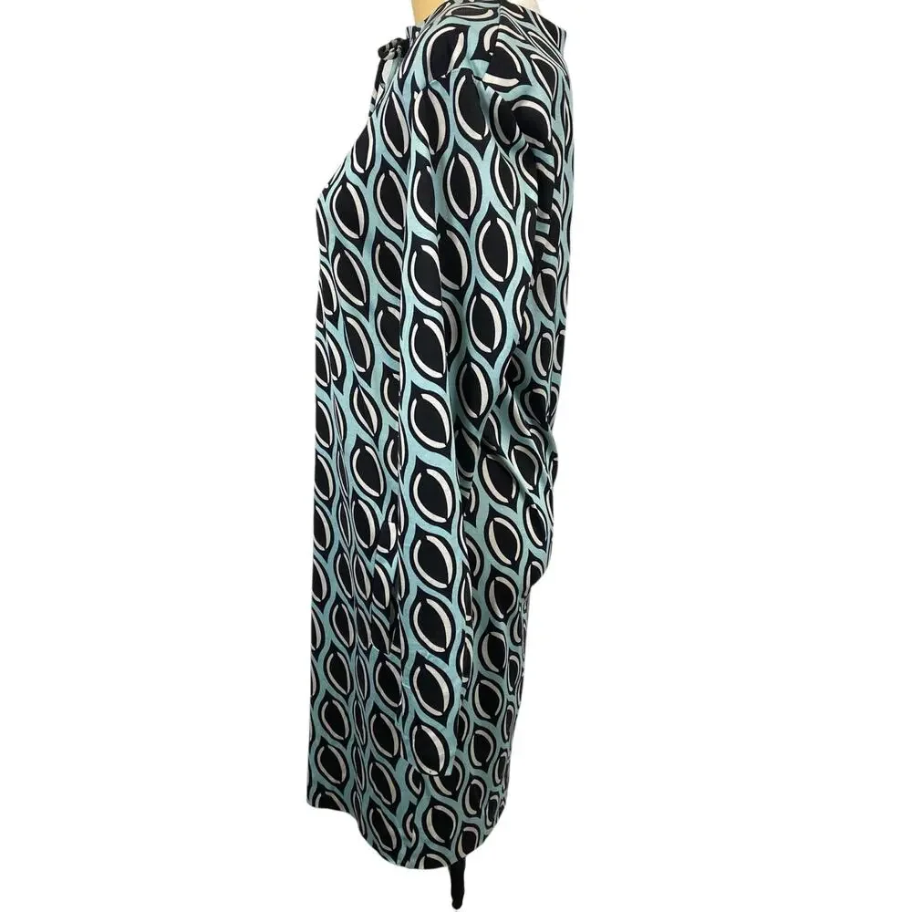Diane Von Furstenburg 100% Silk Knit Tunic Dress Nana Size 10 - Picture 3 of 16